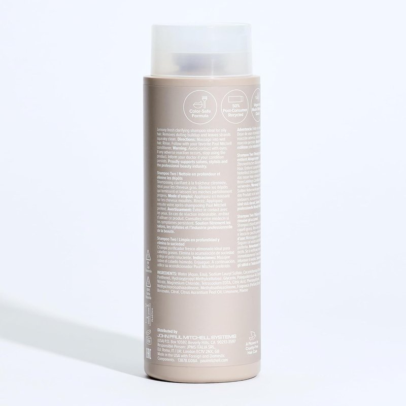 Paul Mitchell Shampoo Two - Clarifying Shampoo for Deep Cleansing | Removes Buildup, Ideal for Oily Hair