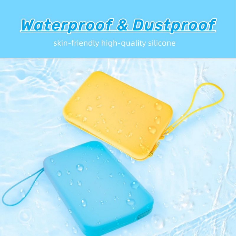 monolane 4 Pieces Silicone Makeup Toiletries Pouches, Silicone Stationary Holder, Waterproof Cosmetic Zipper Pouch, Digital Electronics Storage Bag, Beach Essential Travel Pouch (Rainbow)