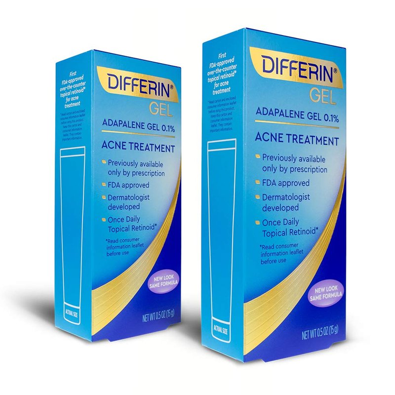 Differin Adapalene Gel 0.1% Acne Treatment, 0.5 Ounces each (Value Pack of 2)