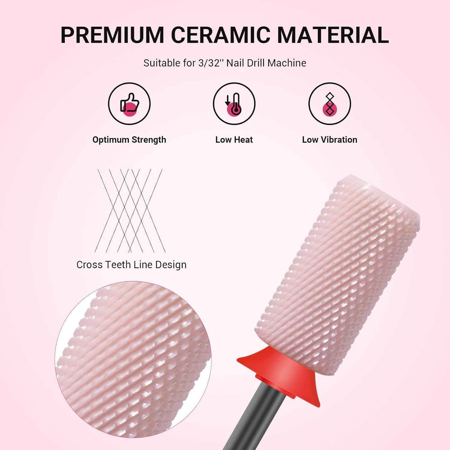 Professional Electric Nail Drill 30000 RPM with Ceramic Flat Top Bit - MelodySusie