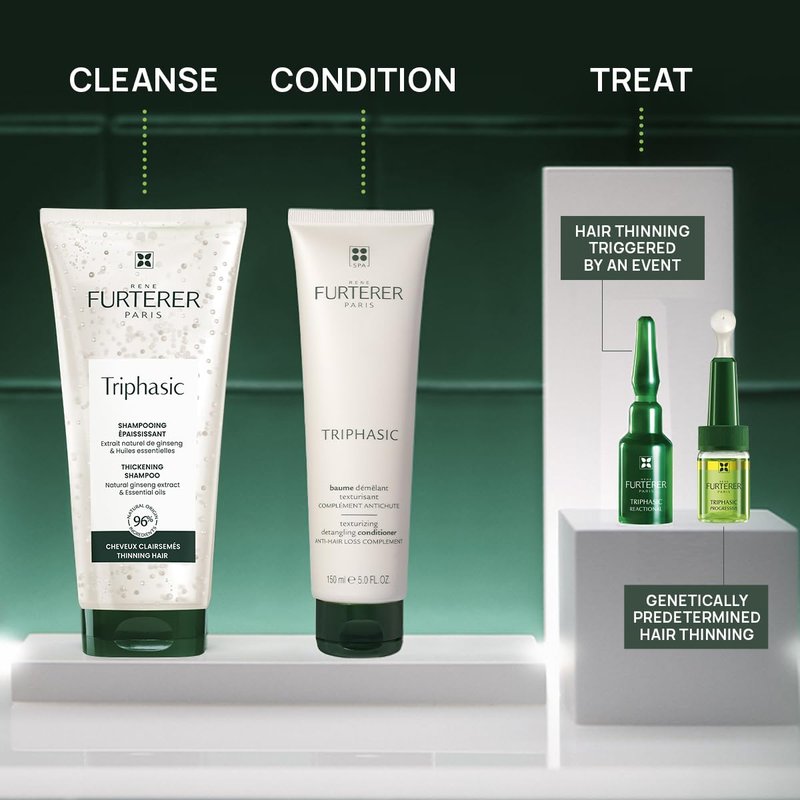 Rene Furterer Triphasic Texturizing Conditioner - Thickening, Strengthening, Volumizing & Hydrating Conditioner Suitable for Persons with Thin Hair, Strengthens Hair & Scalp for Fine Hair, Color Safe