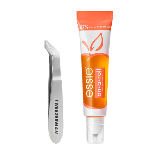 Cuticle Care Bundle: Tweezerman Mini Cuticle Nipper & Essie Apricot Cuticle Oil
