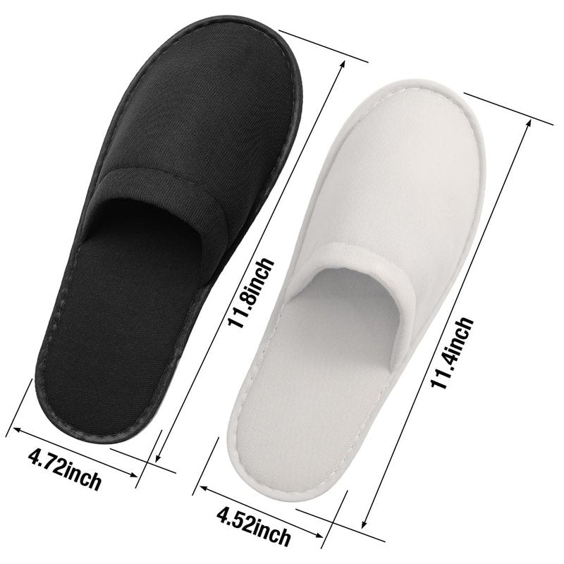 Yeios 20 Pairs Disposable Slippers for Guests Hotel Slippers Non-slip Washable Bulk for Spa House Travel for Adult for Men and Women Light Gray and Black