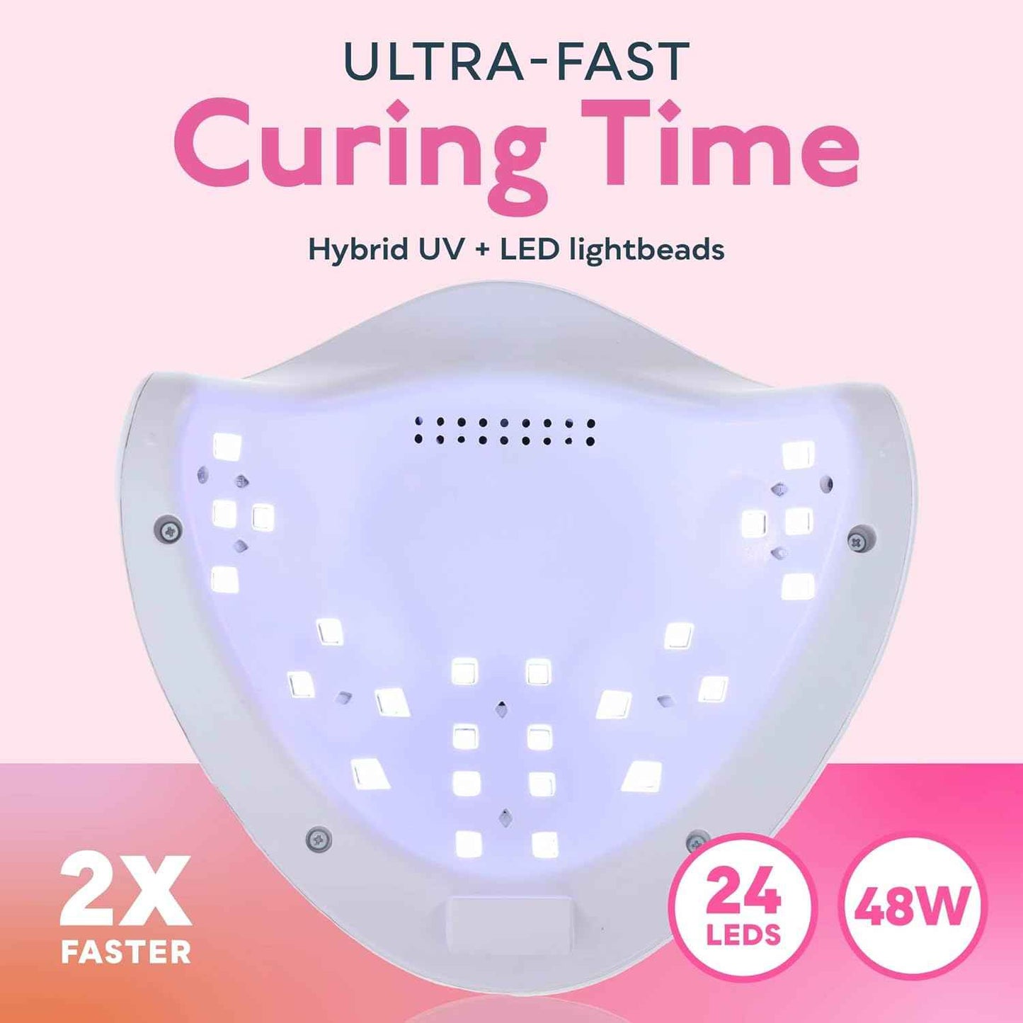 UV Nail Lamp SUNUV SUN5 - Fast-Drying LED Light for All Gel Nails with Pink UV Gloves