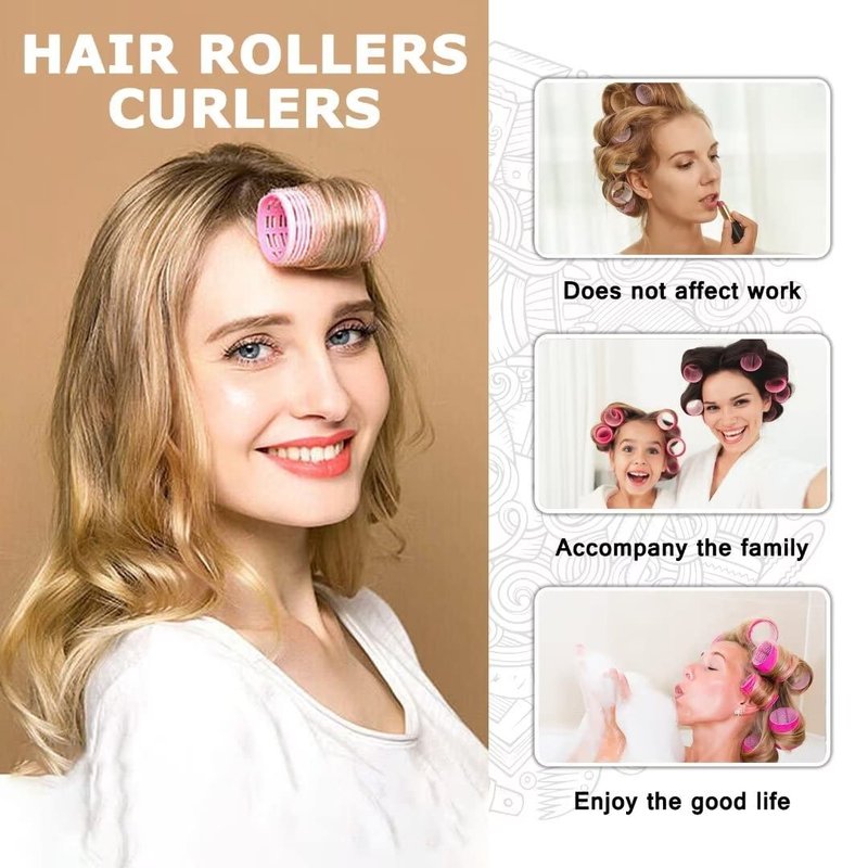 Self grip hair roller set,Hair roller set 18 pcs,Hair rollers with hair roller clips and comb,Salon hairdressing curlers,DIY Hair Styles, Sungenol 3 Sizes Hair Rollers in 1 set…