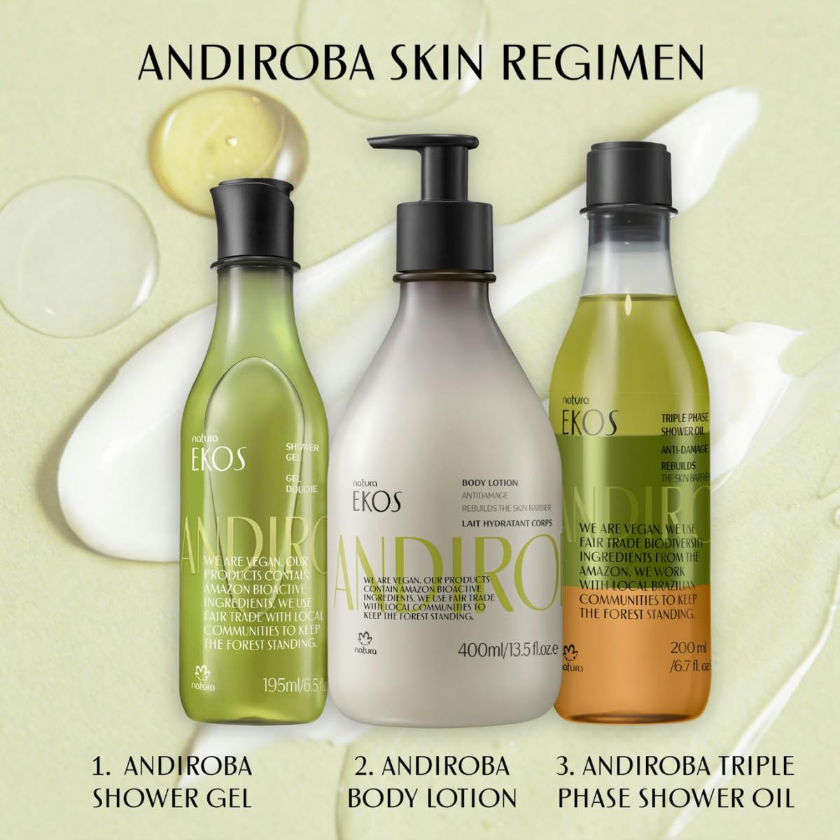 Natura - Ekos Andiroba Restorative Body Lotion - Therapeutic Oil - 30 Hours of Moisturization - Soothe Muscles - Vegan Skin Care - Brazilian Beauty Secrets - Self Care & Body Care - 13.5 fl oz (400ml)