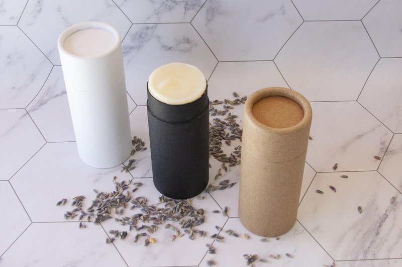GreenWay 2.5oz / 70g Kraft Paperboard Deodorant Tubes With Lids - 12 Pack Solid Perfume Refillable DIY Cosmetic Containers - Lotion Empty Holder Tubes - Brown