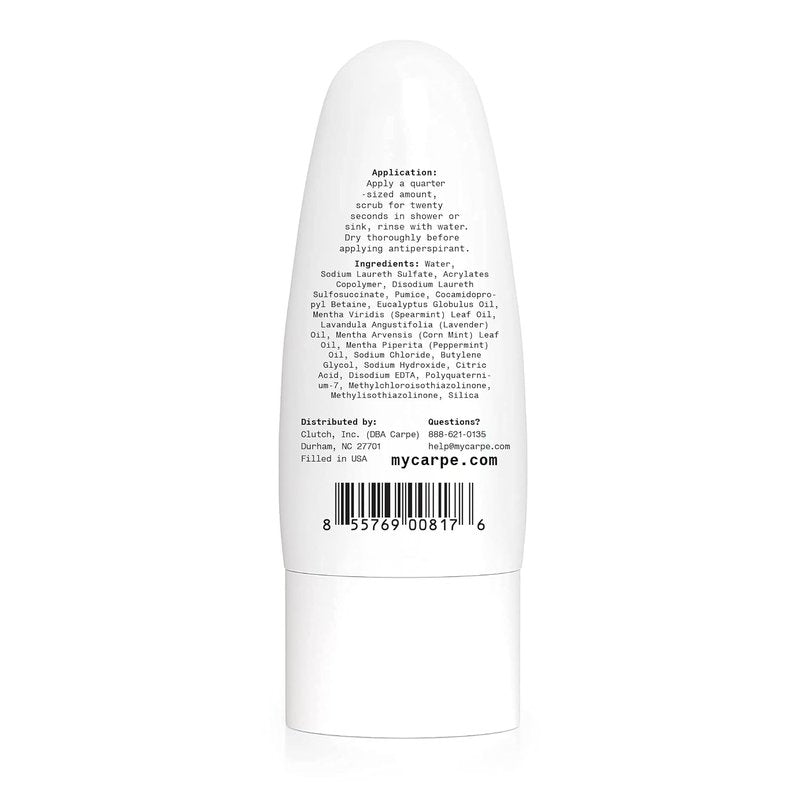 Carpe Exfoliating Underarm Scrub - Odor Protection & Deodorant Booster | Energizing Minty Fresh Scent