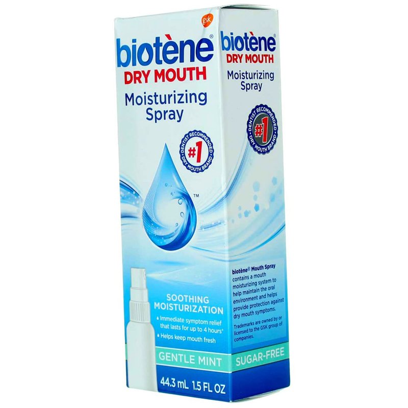 Biotene Moisturizing Mouth Spray Gentle Mint, 1.5 FL OZ (Pack of 2)