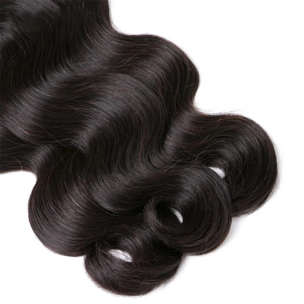 Body Wave Human Hair Bundles - Natural Black Brazilian Virgin Remy Extensions | 12, 14, 16 Inch, 300G