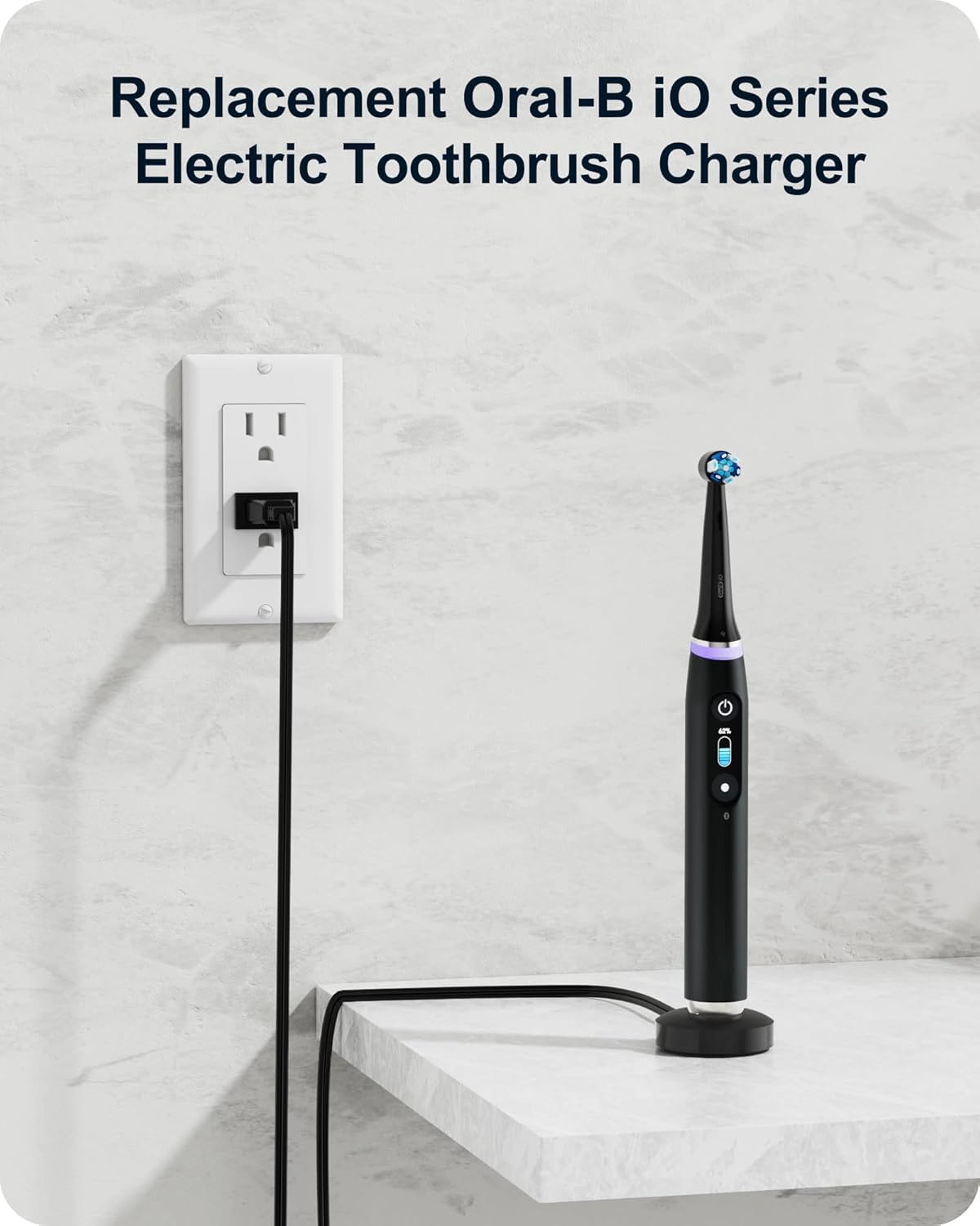 WUKUR Magnetic Charger for Oral-B iO Series 7/8/9/10 Electric Toothbrush, Magnetic Charging Base Compatible with Oral-B Electric Toothbrush iO Series (Black)