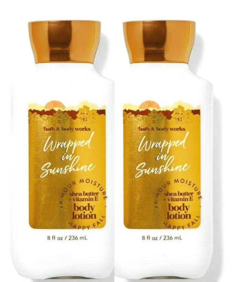 Bath and Body Works 2 Pack Super Wraped In Sunshine Smooth Body Lotion 8 Oz (Wraped In Sunshine)