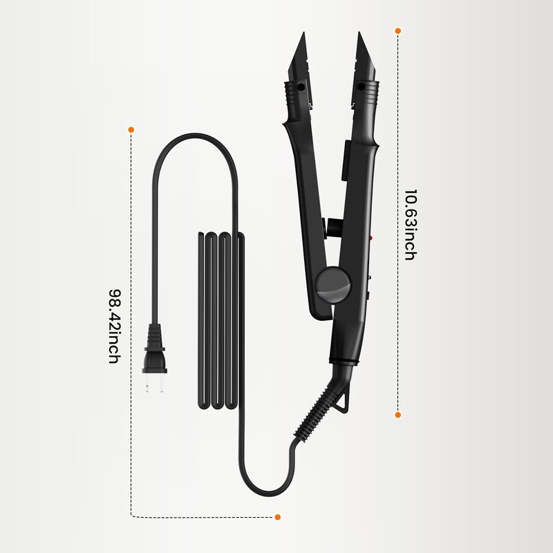 TopWigy Professional Hair Extensions Tool Hair Connector Fusion Heat Iron Connector Wand Temperature Adjustable Melting Tool with US Plug (Black B-tip)