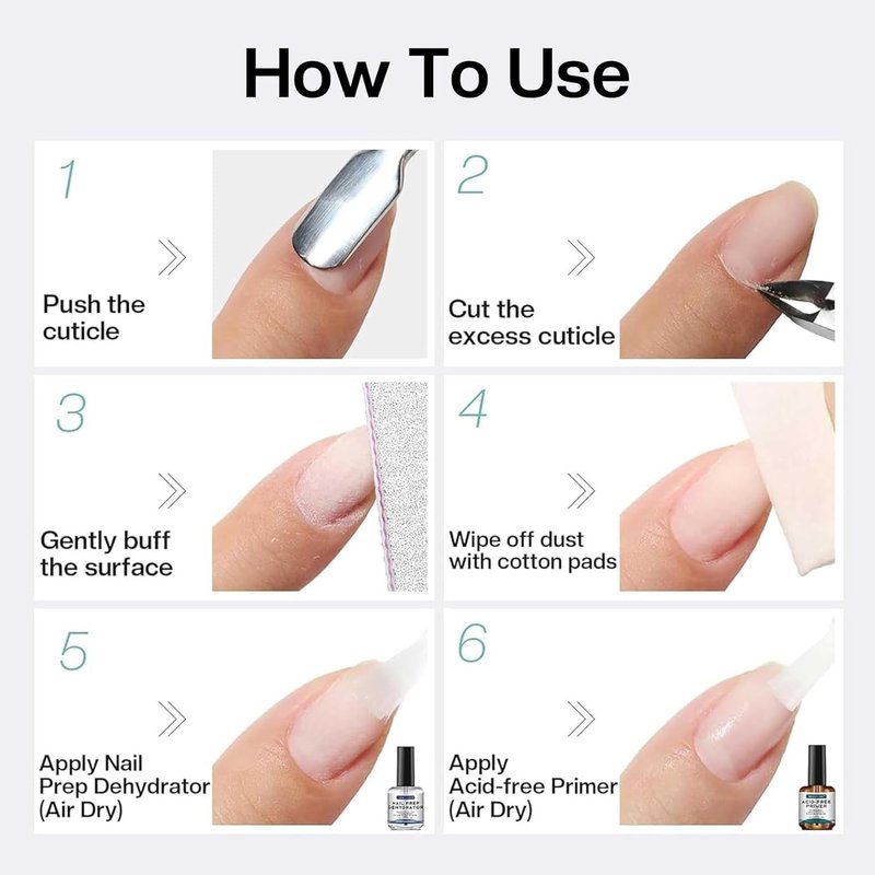 Natural Nail Prep Primer - Acid-Free Dehydrator for Acrylic & Gel Polish | Fast-Dry Superior Bonding Agent Gift Box Set
