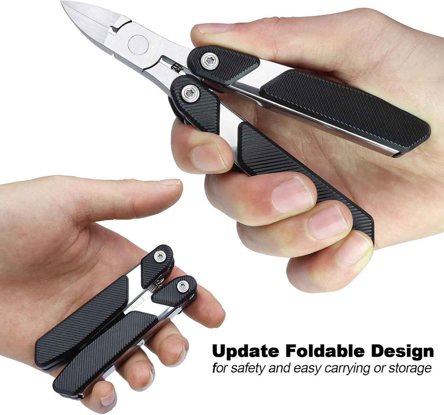 Heavy Duty Nail Clippers for Thick & Ingrown Toenails - Portable Folding Design for Men & Seniors