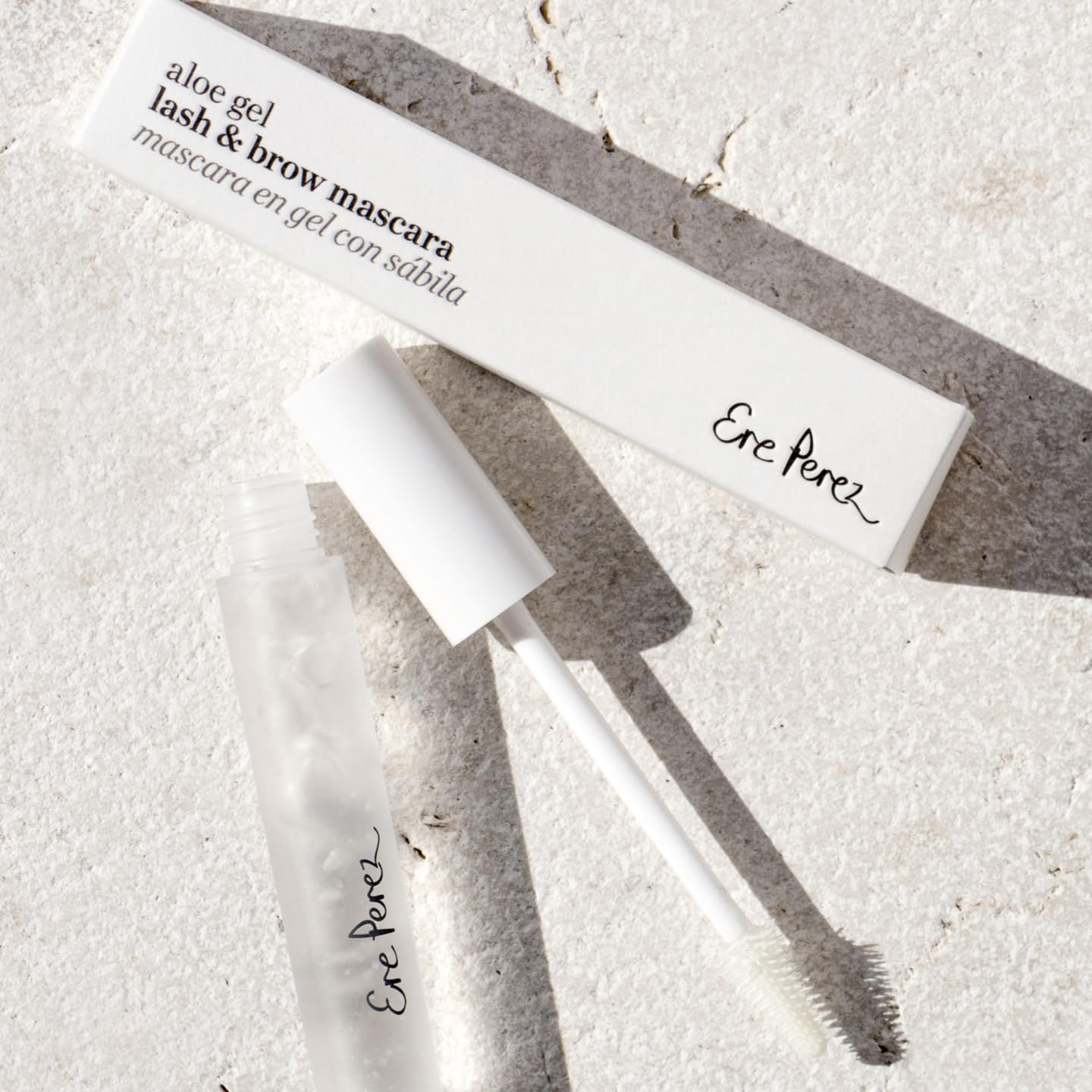 Ere Perez - Natural Aloe Gel Lash + Brow Mascara | Conditions, Lengthens, Defines, Sweat-Proof, Water-Resistant | Aloe Vera, Vitamin B5 | Vegan, Cruelty-Free, Clean Beauty (Clear, 0.35 oz | 10 ml)