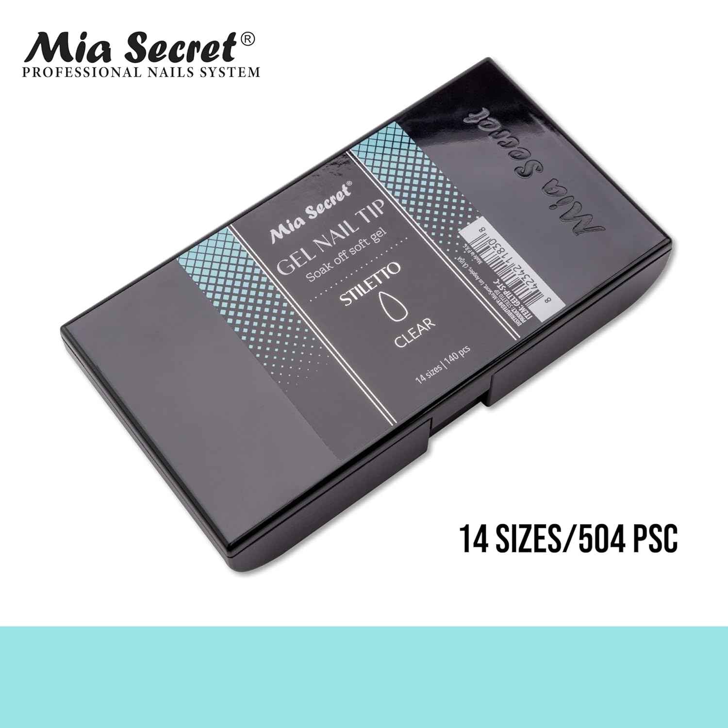 Clear Soft Gel Nail Tips - Mia Secret Stiletto 504 Tips for Salon & DIY Use