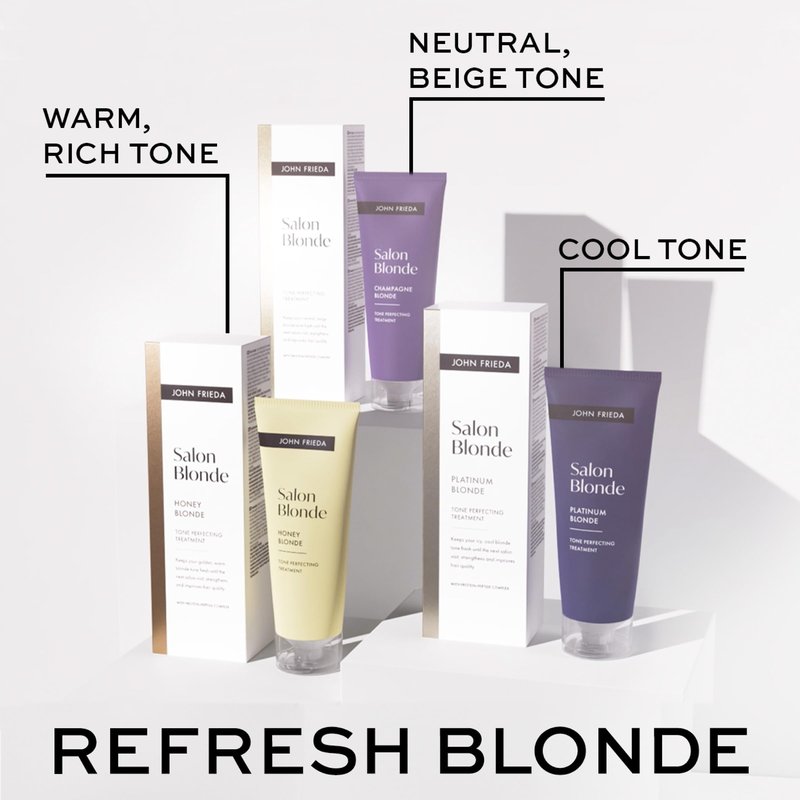 John Frieda Salon Blonde Honey Tone Perfecting Treatment with Protein-Peptide Complex, Hair Toner, Toner for Blonde Hair 4 fl oz