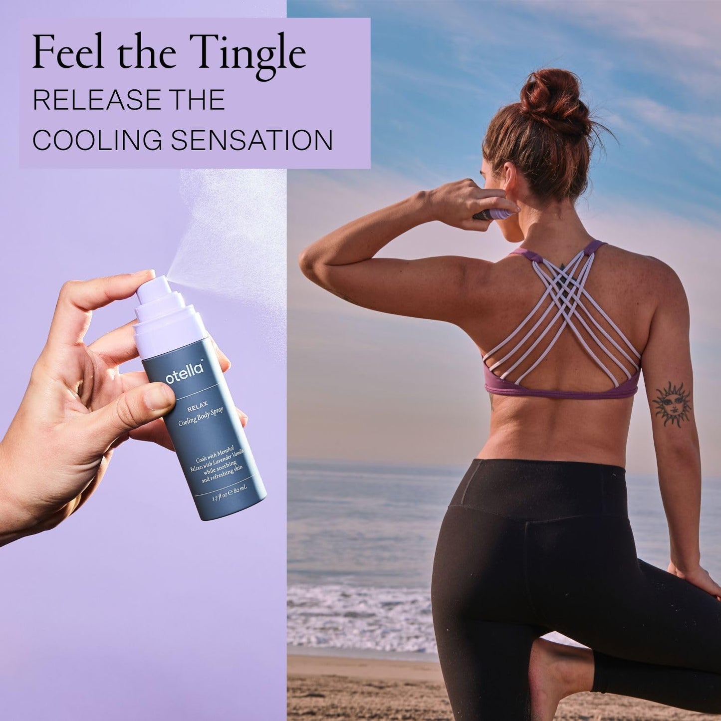 Cooling Body Spray with Menthol and Aromatherapy Lavender Vanilla Scent to help you Relax, 2.7 oz. | Anytime Immediate Heat Relief | TSA Approved | Gluten Free | Vegan | Paraben Free