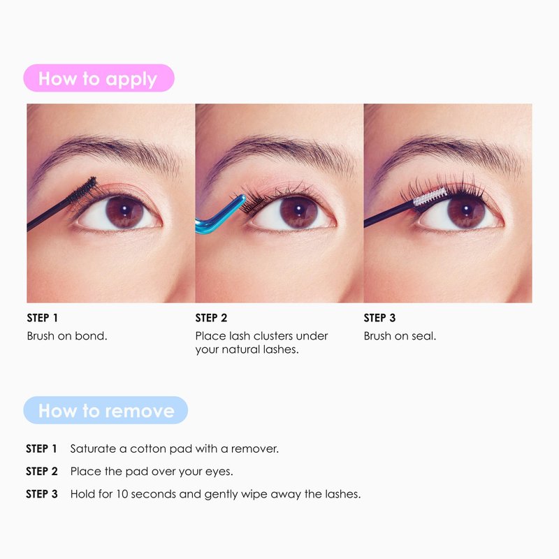 Falscara Ultra Natural False Eyelashes, Lash Extension Kit, Light & Airy Ultra Natural Volume Lash Clusters, 8mm-10mm-14mm, Water Resistant, 30 Lash Clusters
