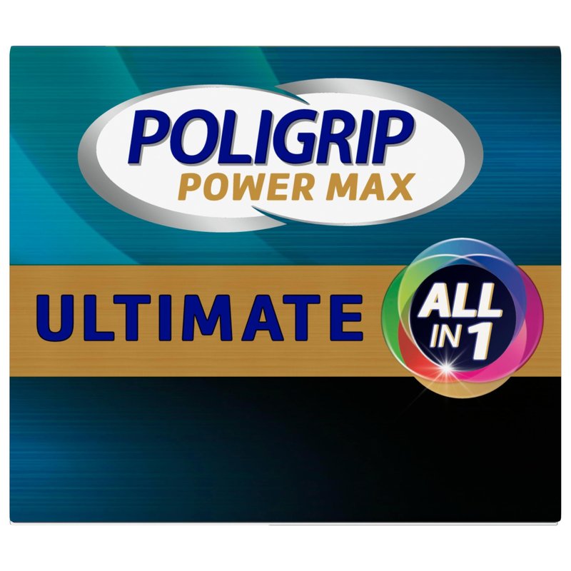 Poligrip Power Max Ultimate All-in-1 Denture Adhesive Cream, Zinc Free, 2.2 oz (4 Pack)