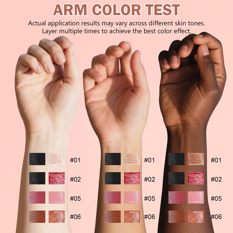 Jutqut Lip Liner & Gloss Lipstick Combo - 2 in 1 Dual-Ended Lip Combo Set, Nude Brown Velvet Matte Lip Liner & Buildable Light Brown Glowy Lip Gloss Kit for Women, Long Wear Shiny Plumping Finish, 06
