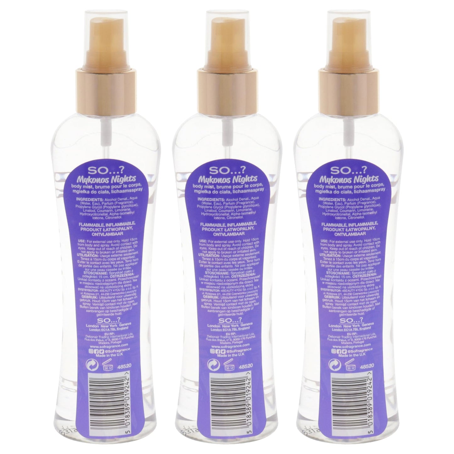 Mykonos Nights Body Mist by So…? for Women - 6.9 oz Body Mist - Pack of 3
