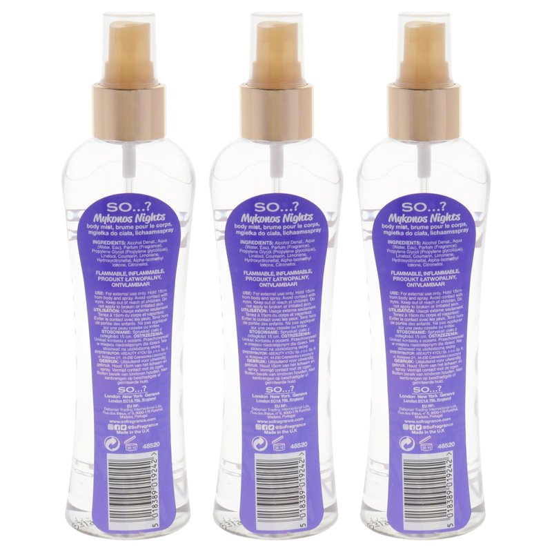 Mykonos Nights Body Mist by So…? for Women - 6.9 oz Body Mist - Pack of 3
