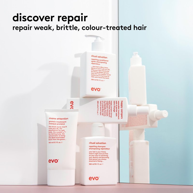EVO Ritual Salvation Repairing Conditioner for Damaged, Color-Treated Hair - Protein-Rich Formula Repairs, Moisturizes & Reduces Breakage - 10.1 fl oz