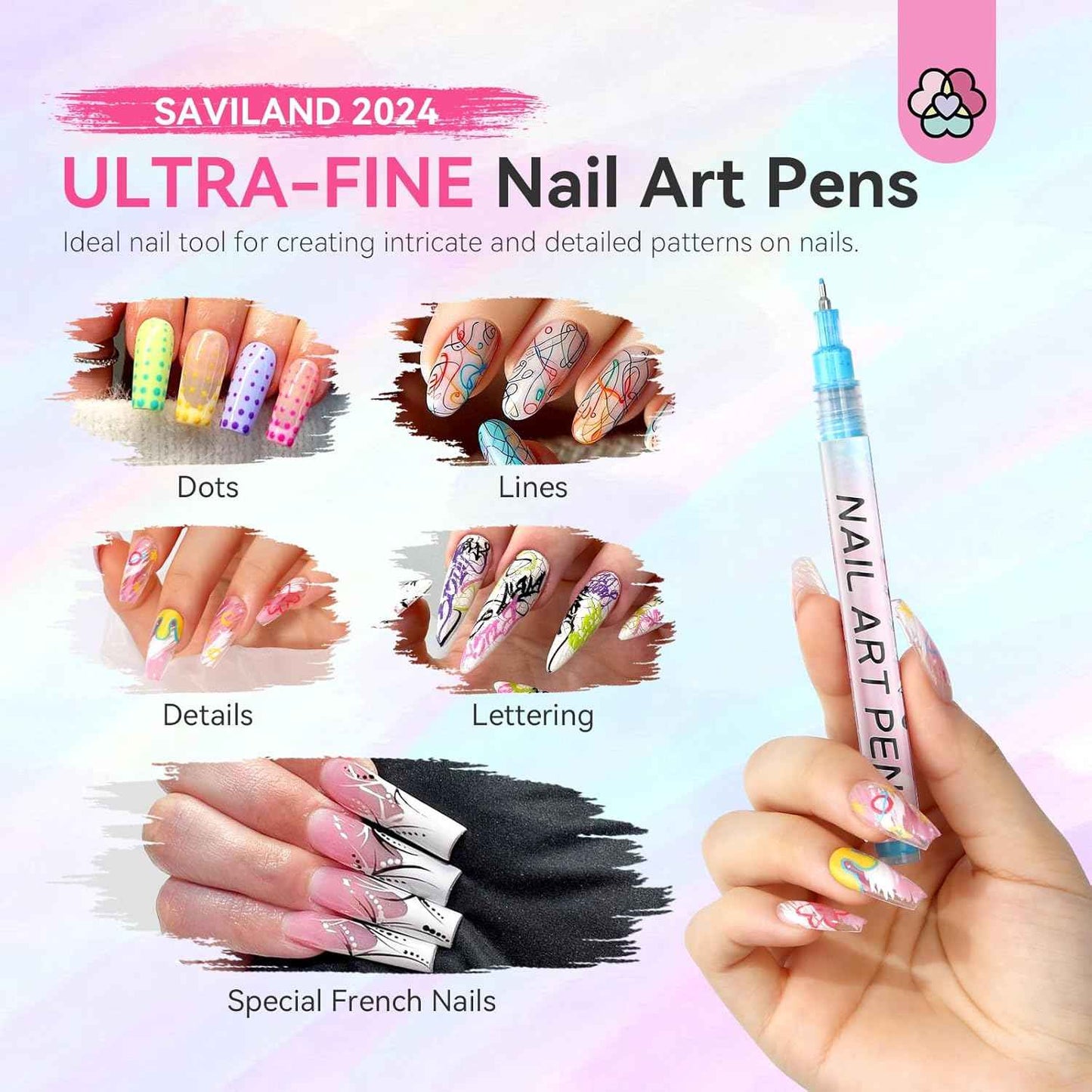 Nail Art Supplies Kit with 12 Color Nail Polish Pens & PU Leather Organizer Bag - Includes Nail Lamp & Manicure Tools