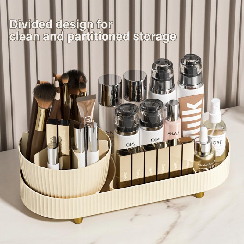Covered Rotating Makeup Organizer with lid 360-Degree Rotation, Dust Cover-Perfect for Cosmetic Makeup Storage,Lotions Display Cases,Spinning Makeup Skincare Organizer,Countertop Perfume Organizer