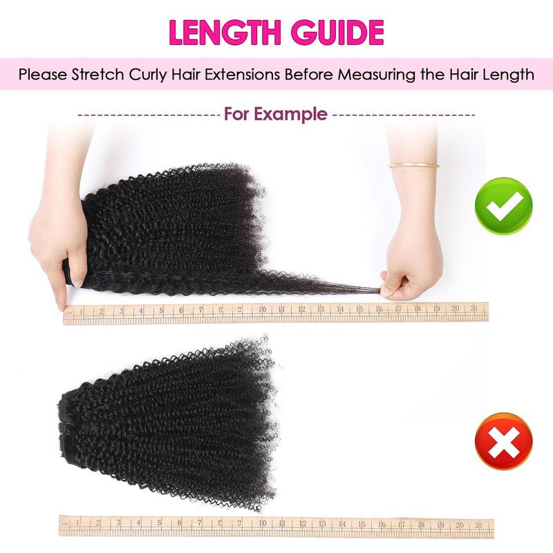 Afro Kinky Curly Clip Ins Human Hair Extensions for Black Women 8Pcs 20 Clips 100% Remy Virgin Hair 120g 3C 4A Natural Black Double Weft Thick Ends 10 Inch