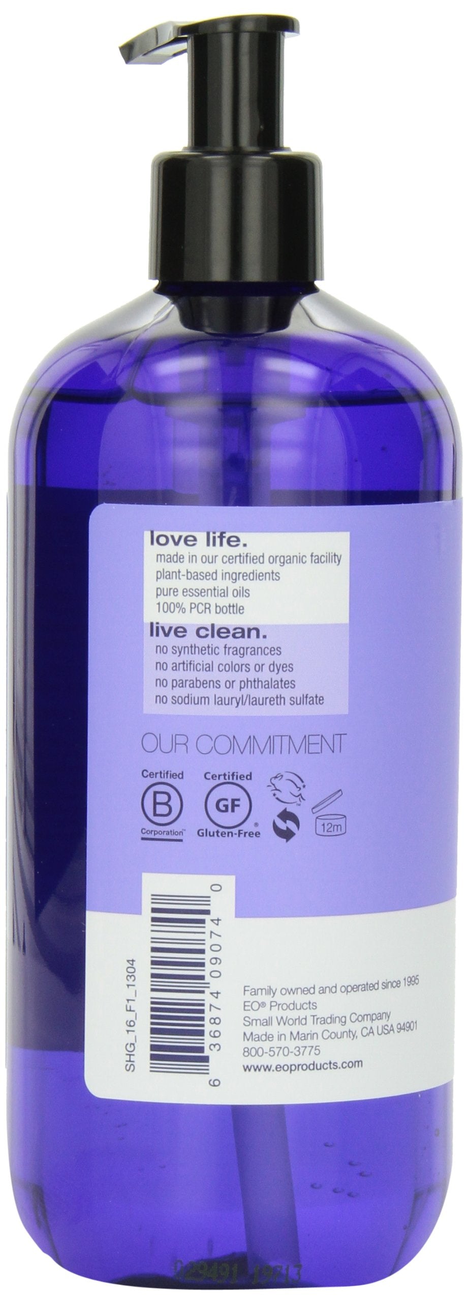 EO Shower Gel, 16 Ounce (Pack of 2), French Lavender, body wash made with Essential Oils for Men and Women