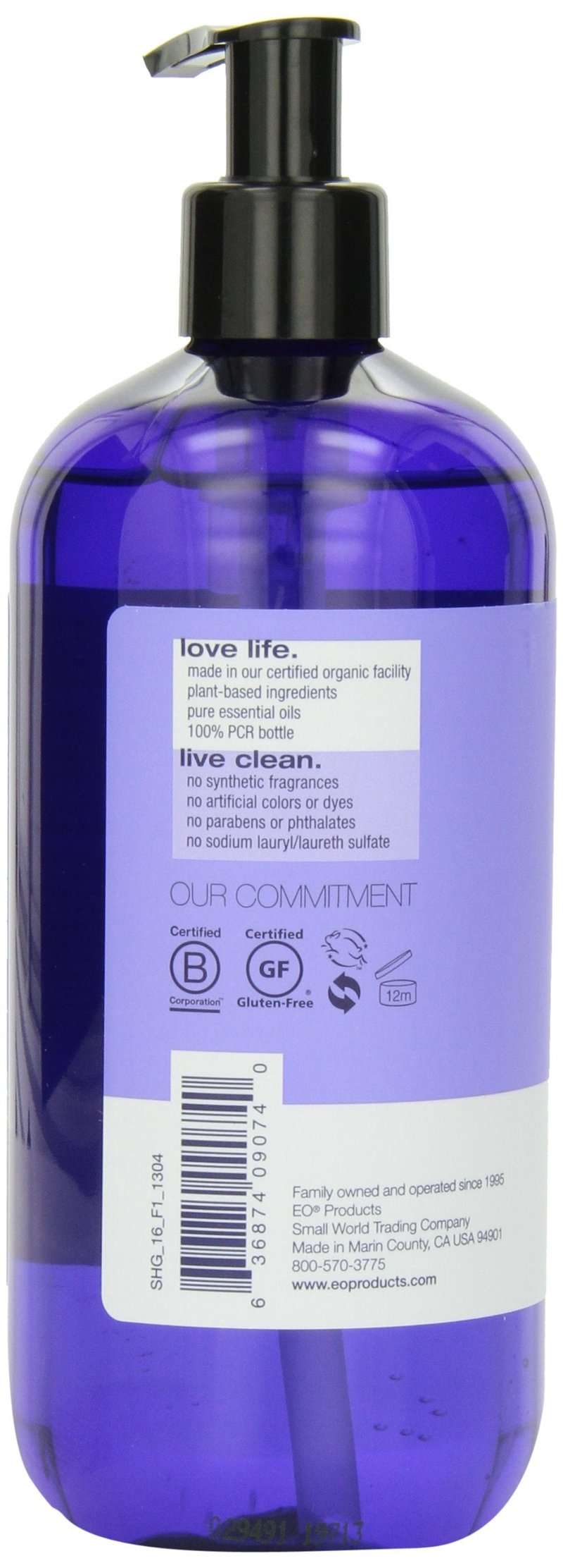 EO Shower Gel, 16 Ounce (Pack of 2), French Lavender, body wash made with Essential Oils for Men and Women