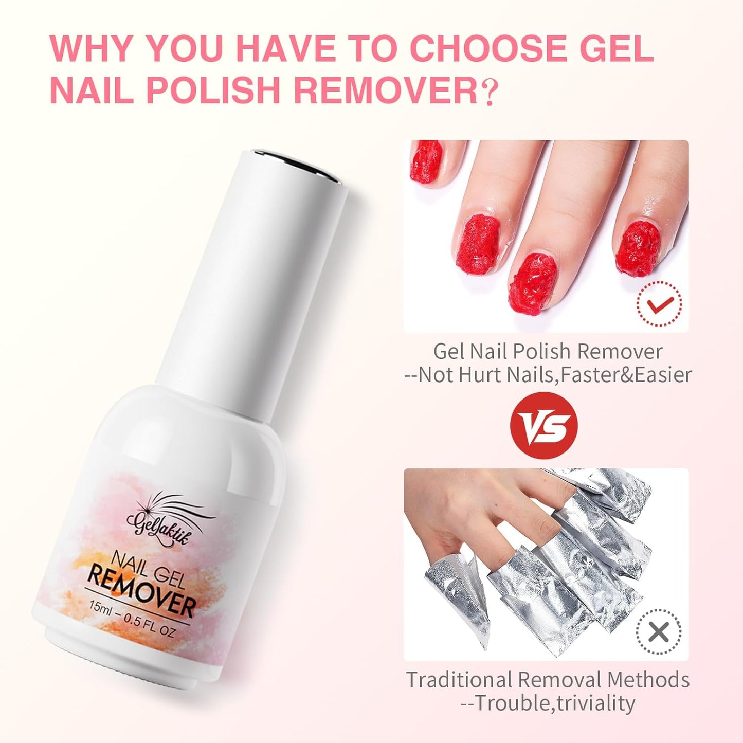 Gel Polish Remover Kit - 3 x 18ml with Cuticle Oil & Liquid Latex Tape, Fast 3-5 Min Removal