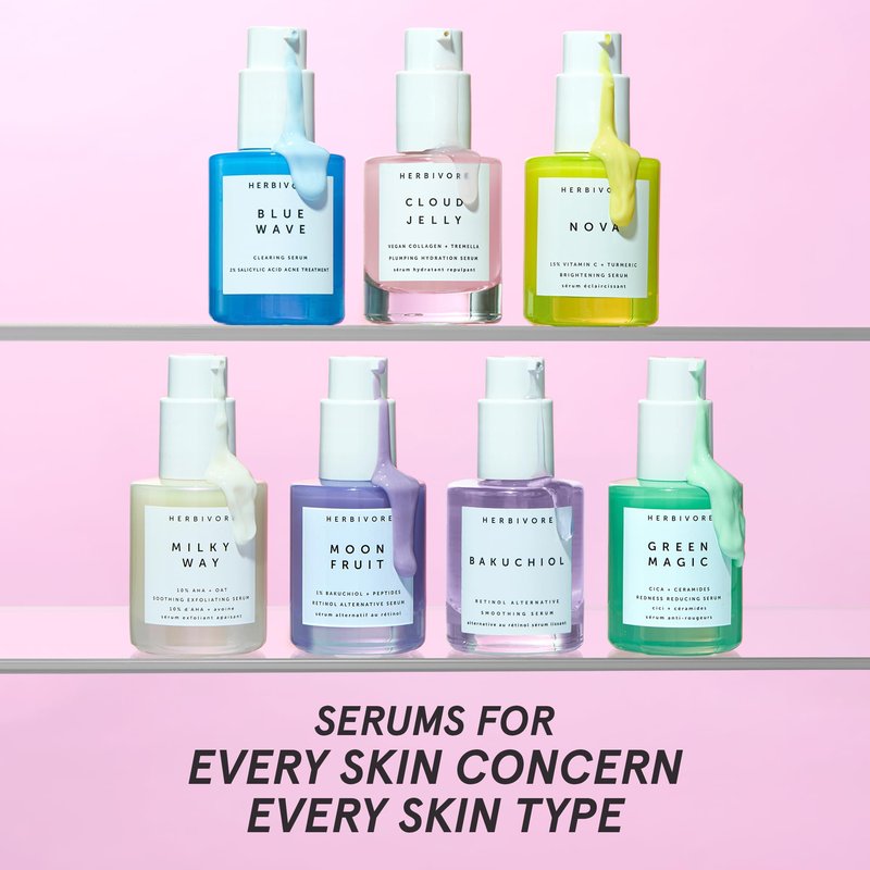 HERBIVORE Bakuchiol Retinol Alternative Face Serum | Smooths Skin, Improves Texture & Elasticity, Reduces Fine Lines & Wrinkles | Plant-based, Vegan, Cruelty-free, 30mL / 1 oz
