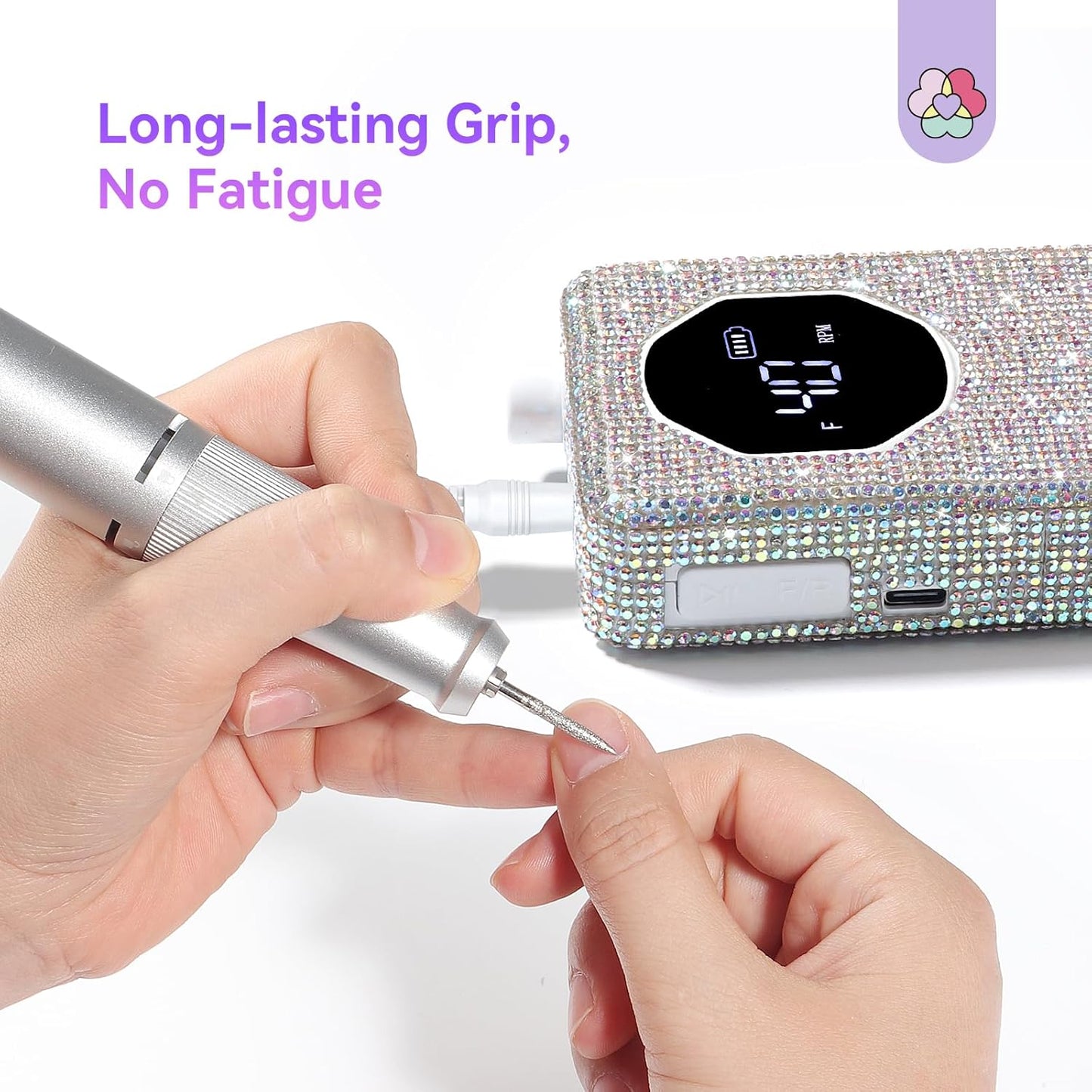 SAVILAND Professional Nail Drill - 40000 RPM Electric Nail File Kit with Ceramic Bits | Perfect for Acrylic Gel Manicure