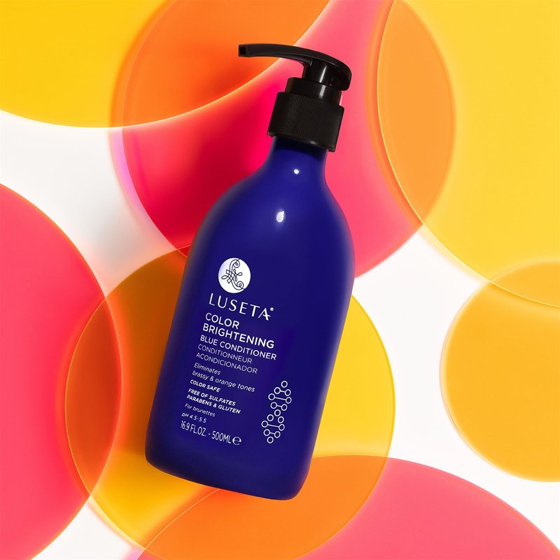 Luseta Blue Conditioner for Brassy and Cool-toned Brunette Color, Color Depositing and Brightening for Treated Hair 16.9oz