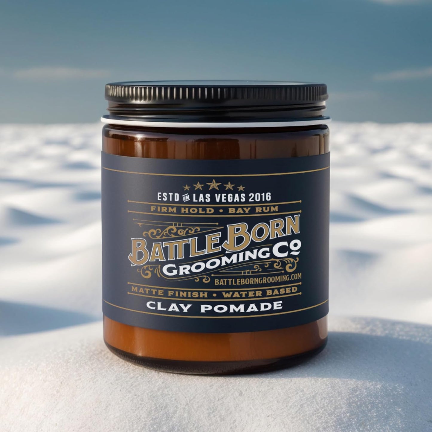 Volumizing Hair Clay Pomade - Battle Born Grooming Co | 4 oz for Strong Hold & Texture