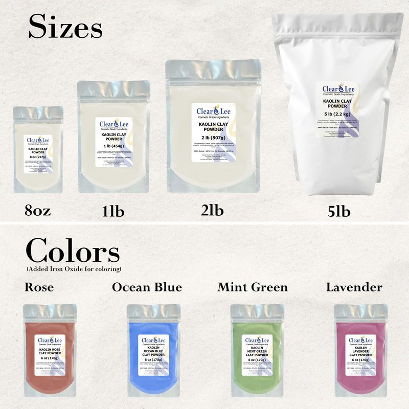 Kaolin Clay Powder - 100% Pure Cosmetic Grade for Skin Detox & Rejuvenation | 5 LB