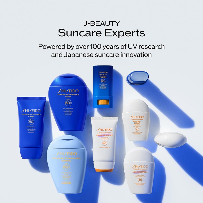 Shiseido Ultimate Sun Protector Clear Stick SPF 60+ (0.7 oz) + Sun Protector Cream (50 mL) - Hydrating, Invisible Broad-Spectrum Sunscreen - Free of Oxybenzone & Octinoxate
