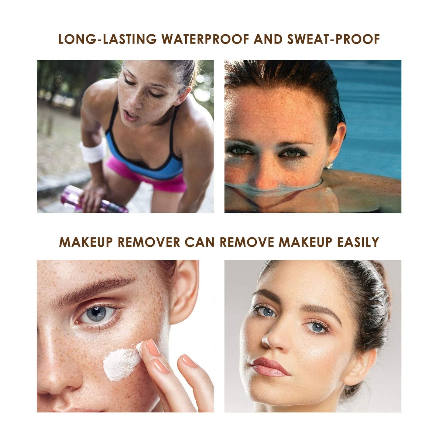 SUMEITANG Lifelike Freckle Pen - 2 Colors (Light Brown & Dark Brown), Waterproof, Quick Dry, Soft Dot, Natural, Magic Fake Freckles Makeup Pen