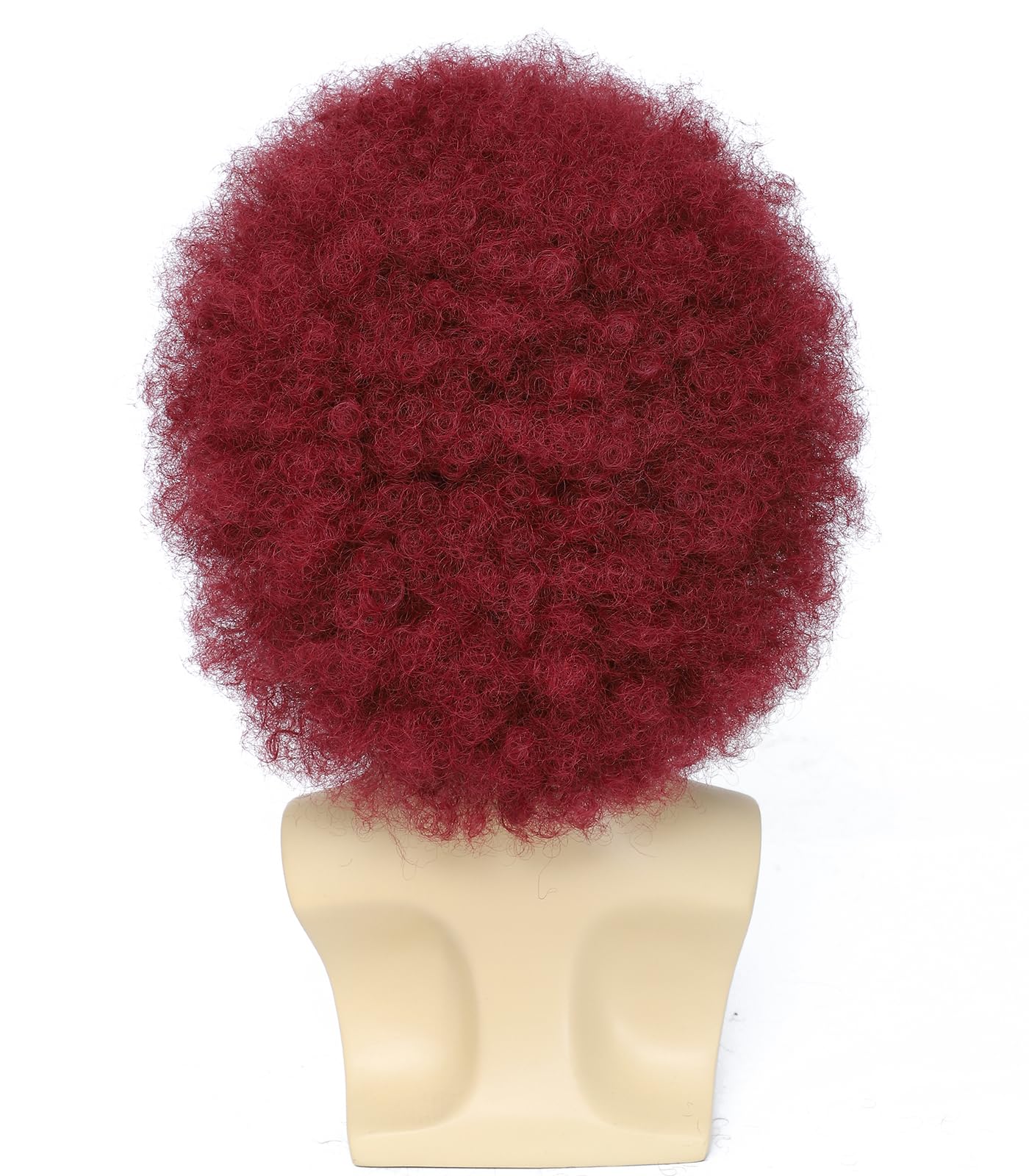 Cariniss 70s Disco Afro Wig - Unisex Large Curly Wig, Perfect for Halloween, Cosplay, Retro Parties, Disco and Clown Costumes (Red)