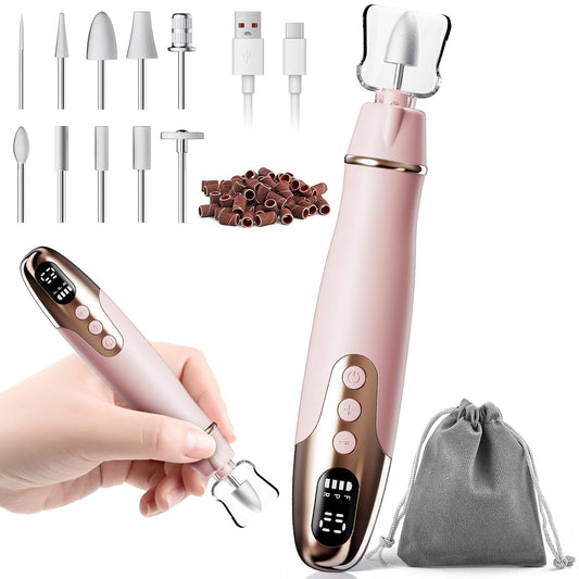 Aleanu Cordless Nail Drill Kit - 10 Speed Rechargeable Manicure & Pedicure Tools for Thick Nails, Cuticles & Pets (Purple)