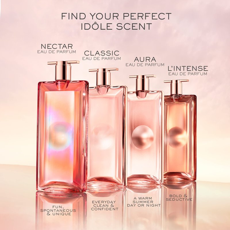 Lancôme Idôle Nectar Eau de Parfum - Long Lasting Fragrance with Notes of Bright Florals & Warm Vanilla - Sweet & Floral Women's Perfume - 1.7 Fl Oz