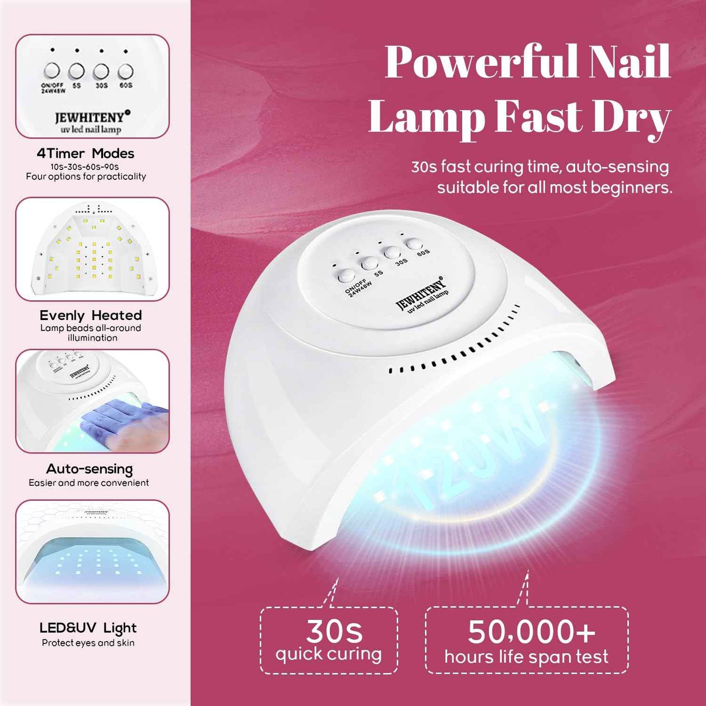 45PCS Gel Nail Polish Kit with UV LED Nail Lamp & 10ML Base & Top Coats