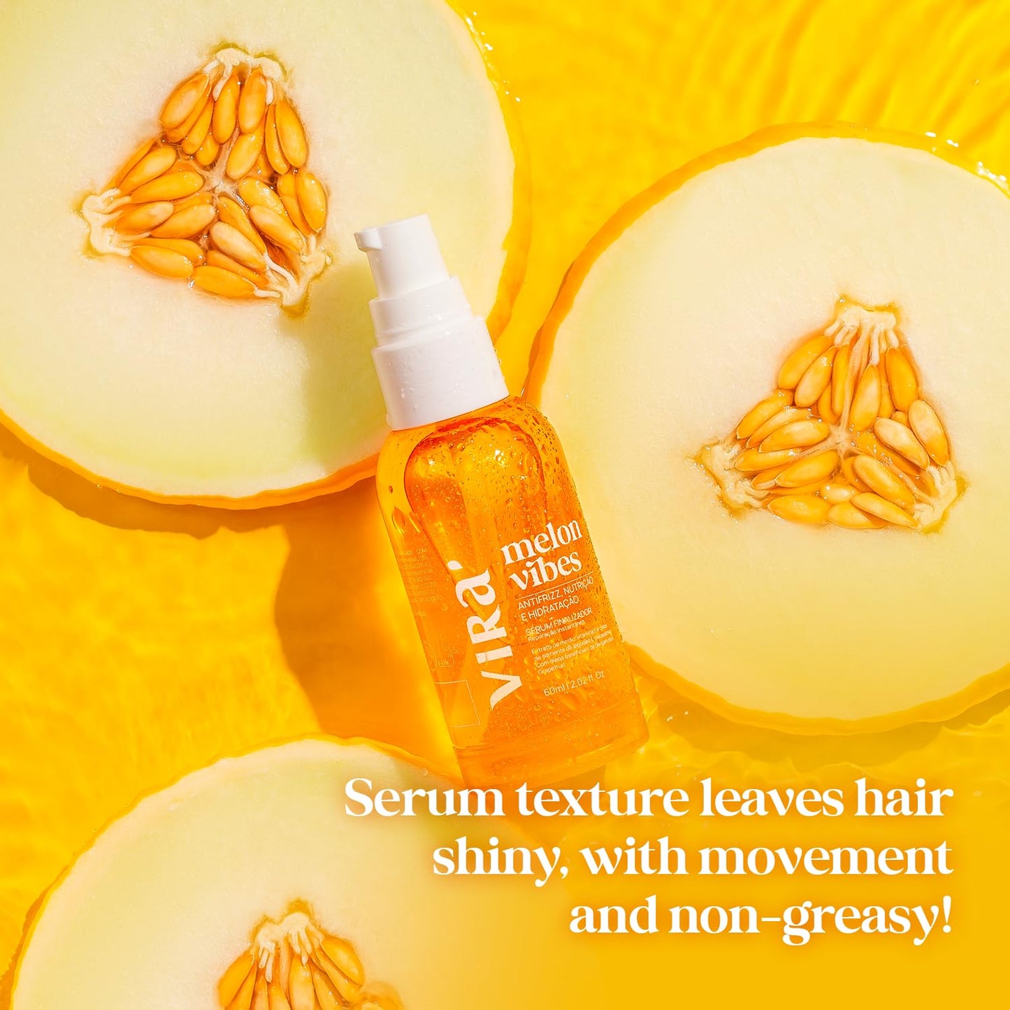 VIRÁ Brazilian Hair Serum, Frizz Control,Anti-Frizz, Split Ends Repair & Heat Protection – 13 Oils Including Macadamia, Melon & Argan – For All Hair Types – Lightweight & Fast Absorbing – 60ml