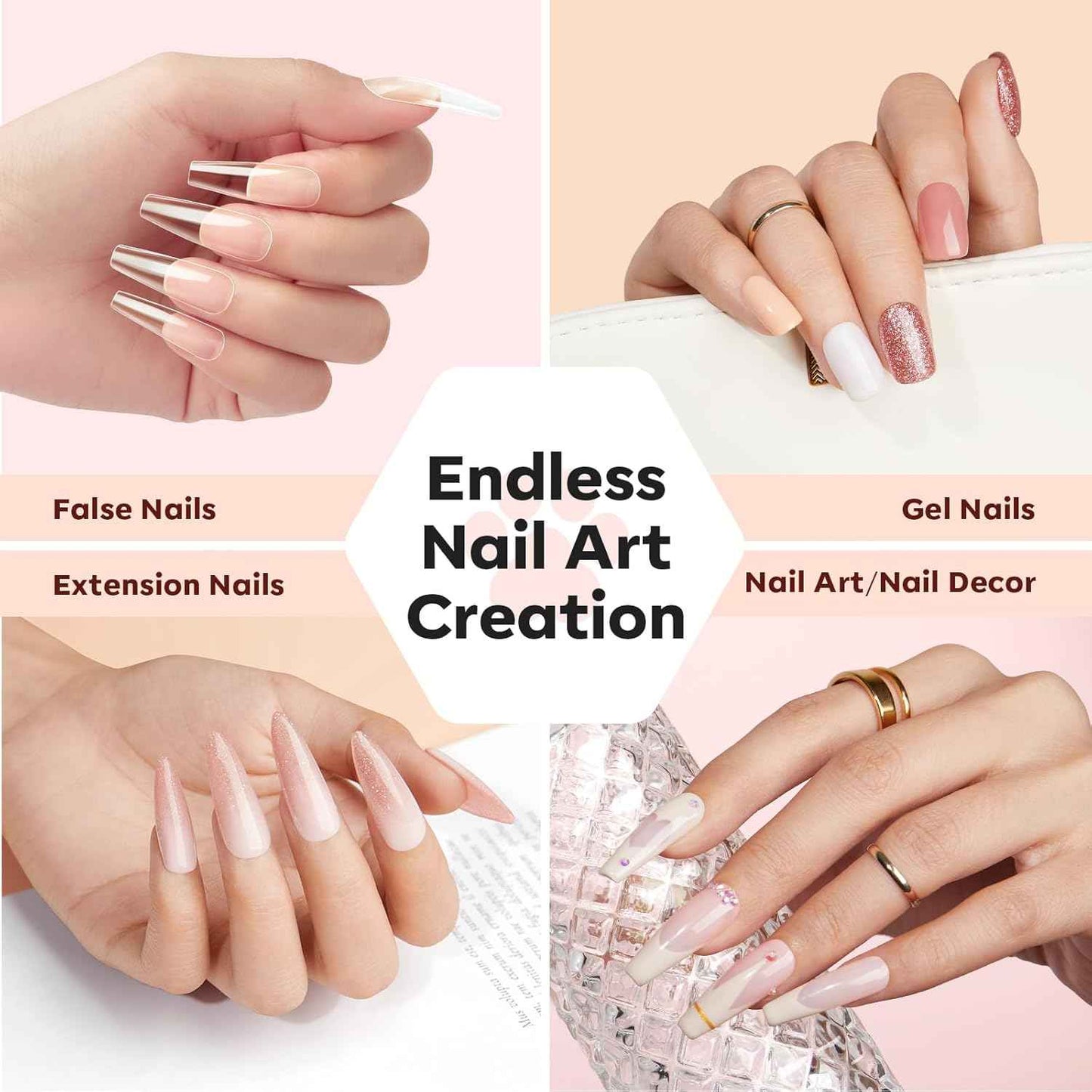 Baby Pink Gel Nail Polish 15ML - Modelones with UV LED Nail Lamp Included
