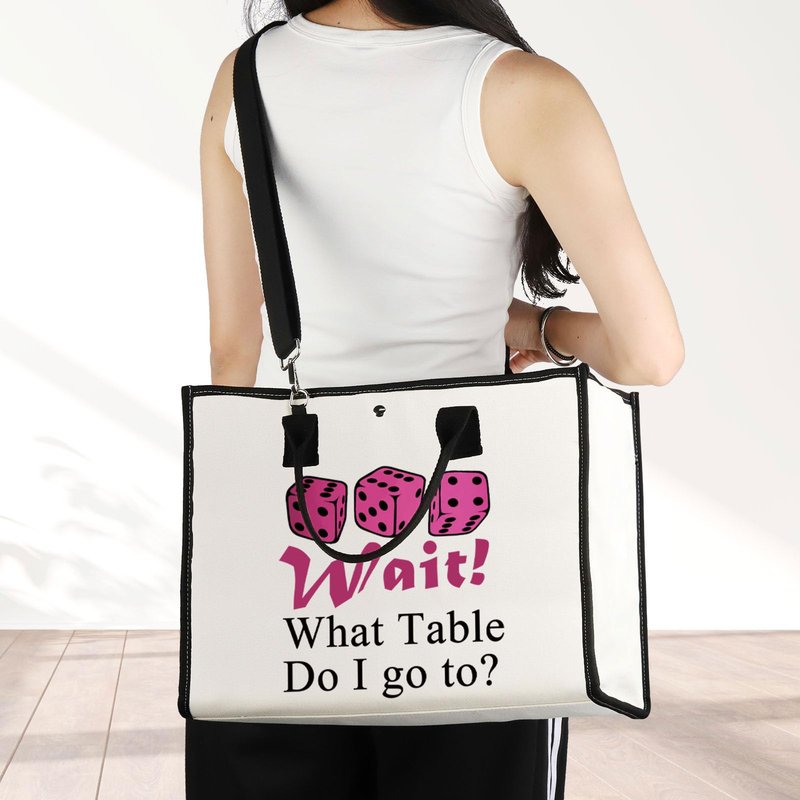 JNIAP Dice Game Makeup Bag Game Night Gifts Dice Gamer Zipper Pouch Game Queen Gifts (wait table tote)