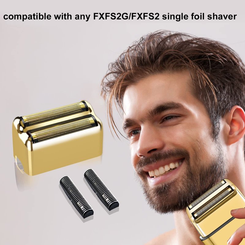 3 pack Professional Replacement Foil and Cutters for BaBylissPRO Barberology Double Foil Shaver, Compatible with BaBylissPRO Barberology FXFS2 Shaver,Gold